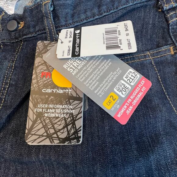 Carhartt Women’s FR Rugged Flex Jeans Original Fit Size 10S NFPA 2112 Compliant - Picture 5 of 11
